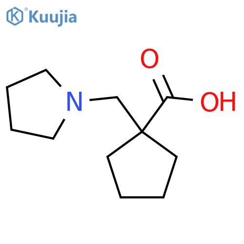 1-(pyrrolidin-1-yl)methylcyclopentane-1-carboxylic acid structure