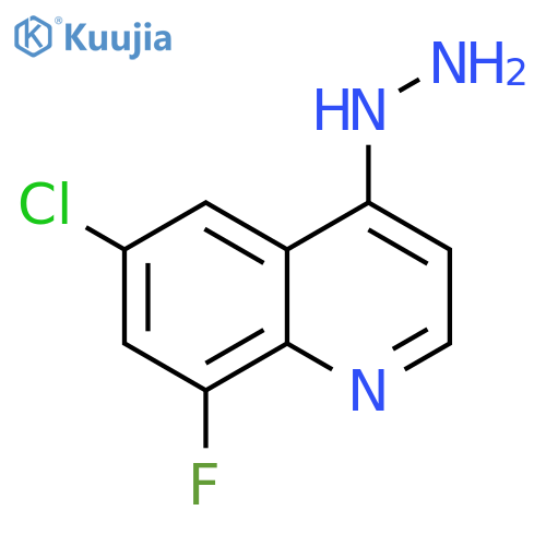 Quinoline, 6-chloro-8-fluoro-4-hydrazinyl- structure