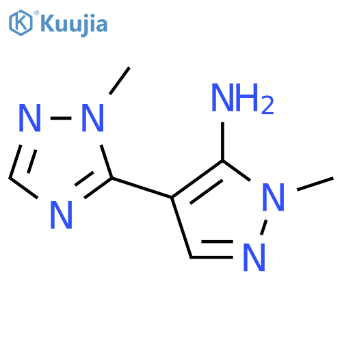 1-methyl-4-(1-methyl-1H-1,2,4-triazol-5-yl)-1H-pyrazol-5-amine structure