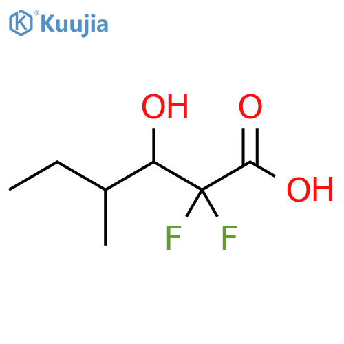 2,2-difluoro-3-hydroxy-4-methylhexanoic acid structure