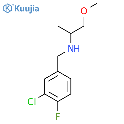 (3-chloro-4-fluorophenyl)methyl(1-methoxypropan-2-yl)amine structure