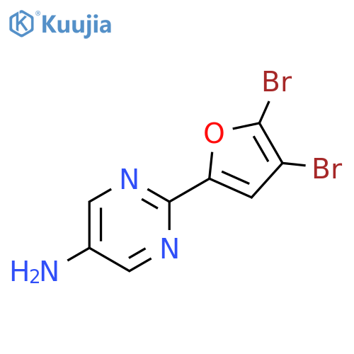 2-(4,5-dibromofuran-2-yl)pyrimidin-5-amine structure
