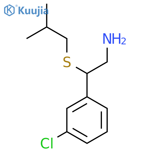 2-(3-Chlorophenyl)-2-[(2-methylpropyl)sulfanyl]ethan-1-amine structure