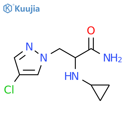 3-(4-chloro-1H-pyrazol-1-yl)-2-(cyclopropylamino)propanamide structure