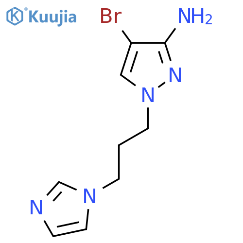4-bromo-1-3-(1H-imidazol-1-yl)propyl-1H-pyrazol-3-amine structure