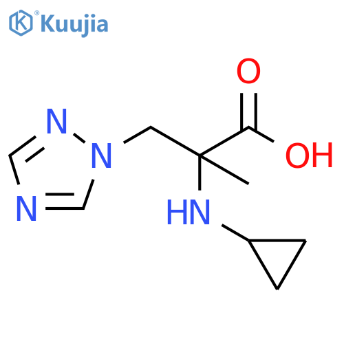 2-(cyclopropylamino)-2-methyl-3-(1H-1,2,4-triazol-1-yl)propanoic acid structure