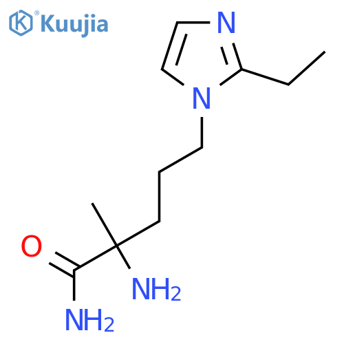 2-amino-5-(2-ethyl-1H-imidazol-1-yl)-2-methylpentanamide structure