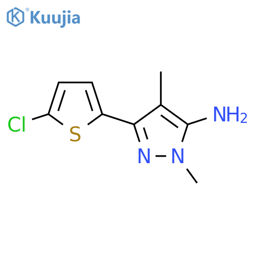 3-(5-chlorothiophen-2-yl)-1,4-dimethyl-1H-pyrazol-5-amine structure