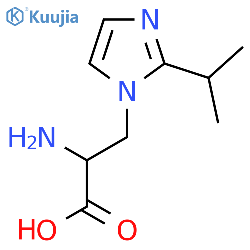 2-amino-3-2-(propan-2-yl)-1H-imidazol-1-ylpropanoic acid structure