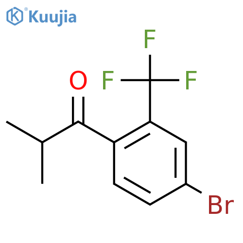 1-4-bromo-2-(trifluoromethyl)phenyl-2-methylpropan-1-one structure