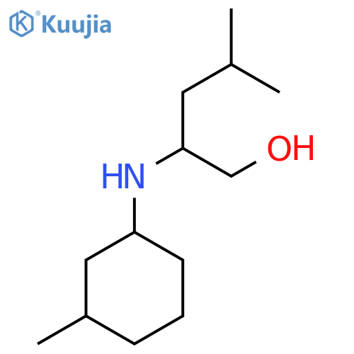 4-methyl-2-[(3-methylcyclohexyl)amino]pentan-1-ol structure