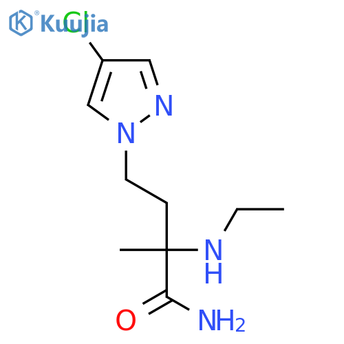 4-(4-chloro-1H-pyrazol-1-yl)-2-(ethylamino)-2-methylbutanamide structure