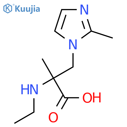 2-(ethylamino)-2-methyl-3-(2-methyl-1H-imidazol-1-yl)propanoic acid structure