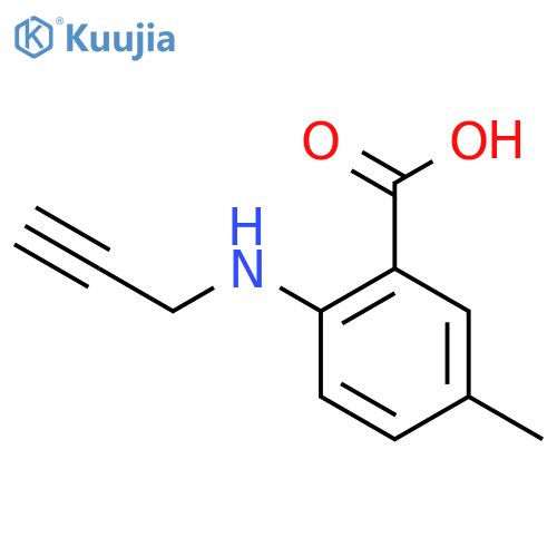5-methyl-2-(prop-2-yn-1-yl)aminobenzoic acid structure