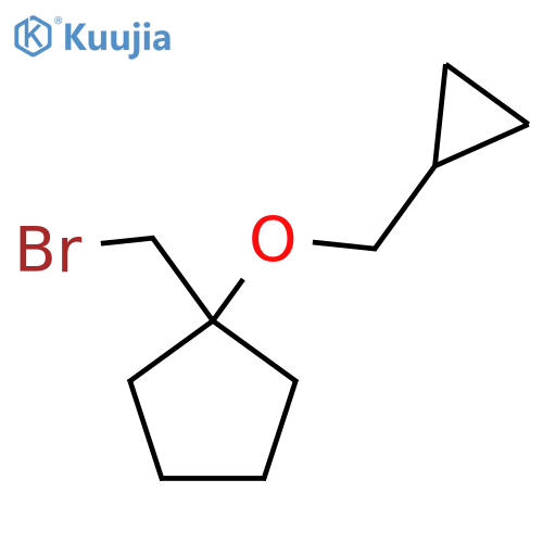 1-(bromomethyl)-1-(cyclopropylmethoxy)cyclopentane structure
