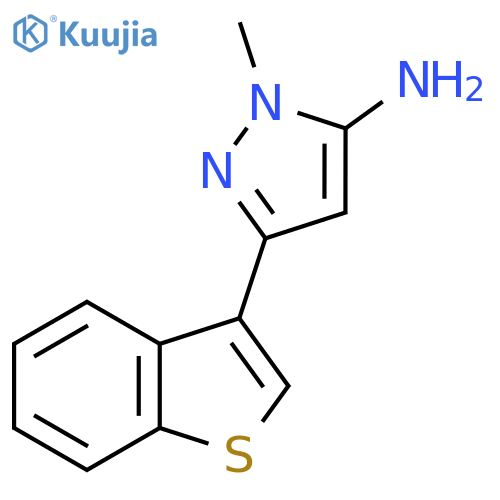 3-(1-benzothiophen-3-yl)-1-methyl-1H-pyrazol-5-amine structure