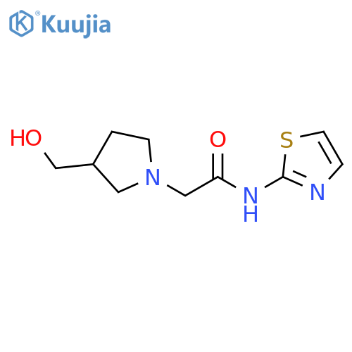 2-[3-(hydroxymethyl)pyrrolidin-1-yl]-N-(1,3-thiazol-2-yl)acetamide structure