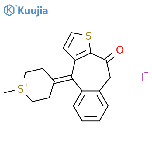 2H-Thiopyranium,4-(9,10-dihydro-10-oxo-4H-benzo[4,5]cyclohepta[1,2-b]thien-4-ylidene)tetrahydro-1-methyl-,iodide (9CI) structure