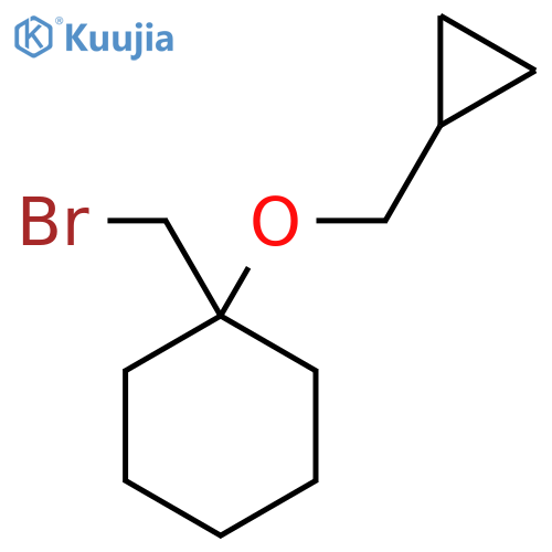 1-(bromomethyl)-1-(cyclopropylmethoxy)cyclohexane structure
