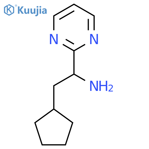 2-Cyclopentyl-1-(pyrimidin-2-yl)ethan-1-amine structure