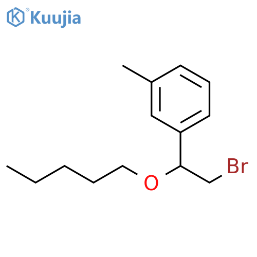 1-2-bromo-1-(pentyloxy)ethyl-3-methylbenzene structure