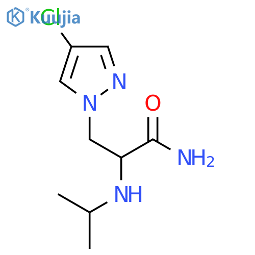3-(4-chloro-1H-pyrazol-1-yl)-2-(propan-2-yl)aminopropanamide structure