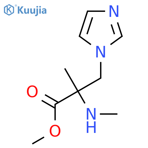 methyl 3-(1H-imidazol-1-yl)-2-methyl-2-(methylamino)propanoate structure