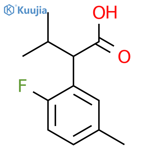 2-(2-Fluoro-5-methylphenyl)-3-methylbutanoic acid structure
