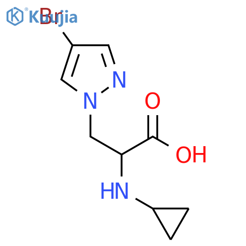 3-(4-bromo-1H-pyrazol-1-yl)-2-(cyclopropylamino)propanoic acid structure
