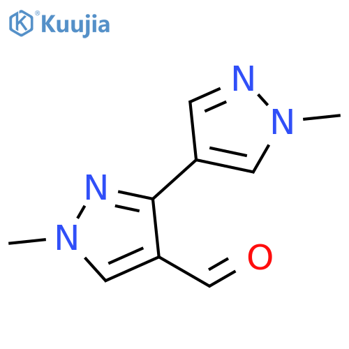 1-methyl-3-(1-methyl-1H-pyrazol-4-yl)-1H-pyrazole-4-carbaldehyde structure