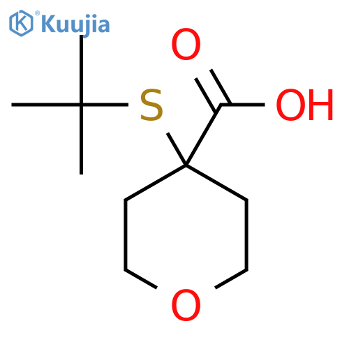 2H-Pyran-4-carboxylic acid, 4-[(1,1-dimethylethyl)thio]tetrahydro- structure