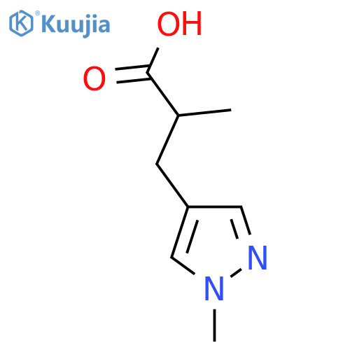 2-methyl-3-(1-methyl-1H-pyrazol-4-yl)propanoic acid structure