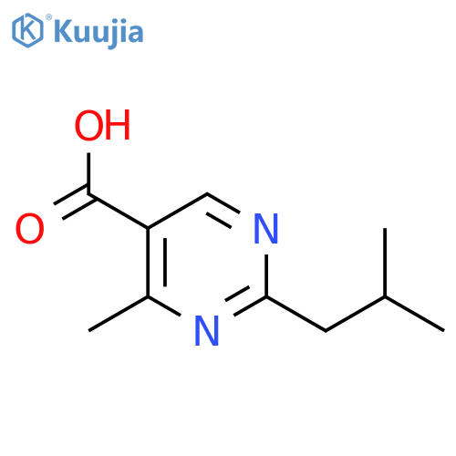 4-Methyl-2-(2-methylpropyl)pyrimidine-5-carboxylic acid structure