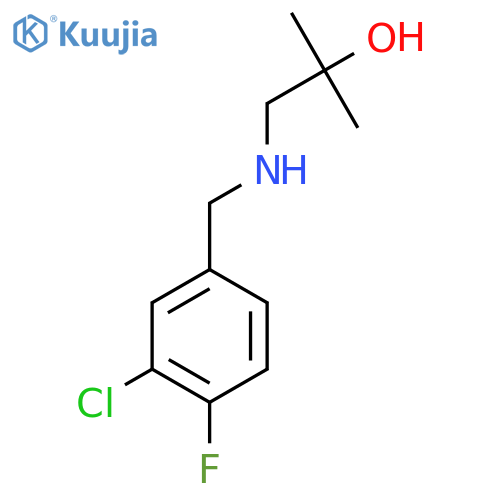 1-{(3-chloro-4-fluorophenyl)methylamino}-2-methylpropan-2-ol structure
