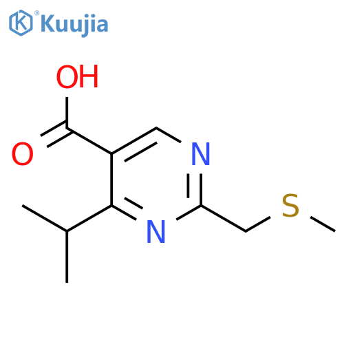 4-Isopropyl-2-((methylthio)methyl)pyrimidine-5-carboxylic acid structure