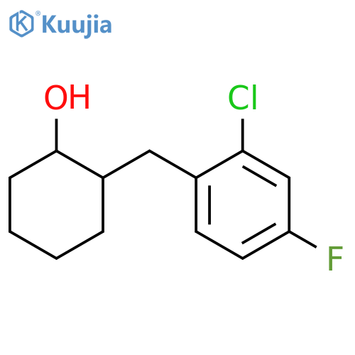 2-((2-Chloro-4-fluorophenyl)methyl)cyclohexan-1-ol structure