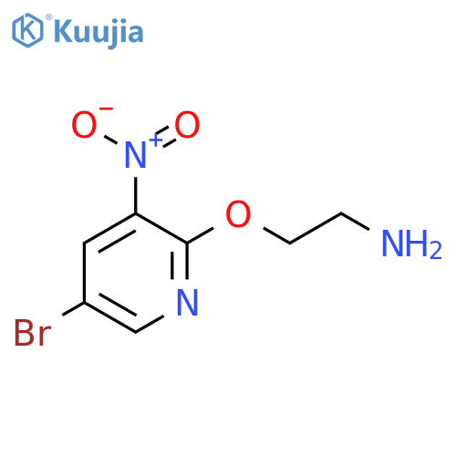 2-(5-bromo-3-nitropyridin-2-yl)oxyethan-1-amine structure