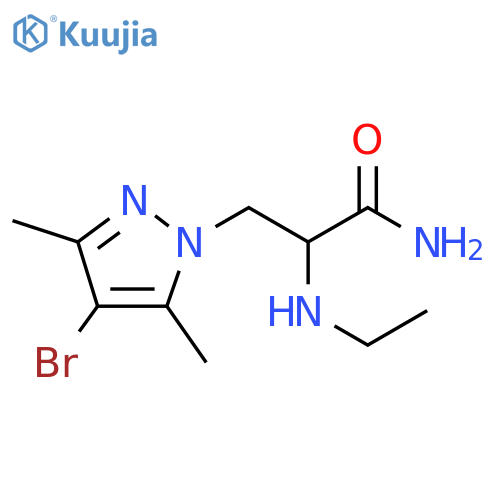 3-(4-bromo-3,5-dimethyl-1H-pyrazol-1-yl)-2-(ethylamino)propanamide structure
