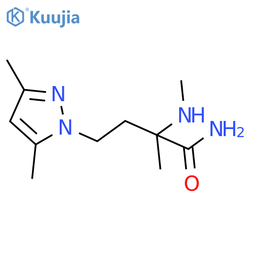 4-(3,5-dimethyl-1H-pyrazol-1-yl)-2-methyl-2-(methylamino)butanamide structure