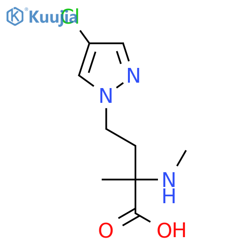 4-(4-chloro-1H-pyrazol-1-yl)-2-methyl-2-(methylamino)butanoic acid structure