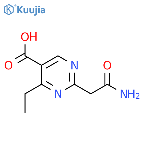 2-(2-Amino-2-oxoethyl)-4-ethylpyrimidine-5-carboxylic acid structure