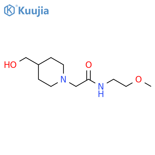 2-[4-(hydroxymethyl)piperidin-1-yl]-N-(2-methoxyethyl)acetamide structure