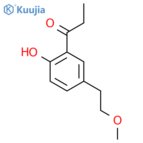 1-2-hydroxy-5-(2-methoxyethyl)phenylpropan-1-one structure