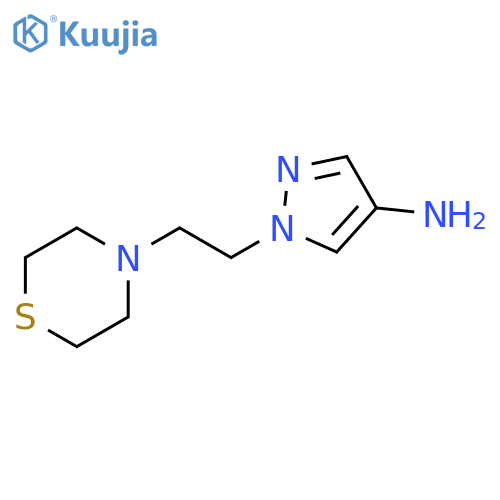 1-2-(thiomorpholin-4-yl)ethyl-1H-pyrazol-4-amine structure