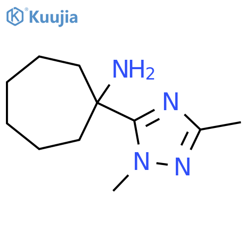 1-(dimethyl-1H-1,2,4-triazol-5-yl)cycloheptan-1-amine structure