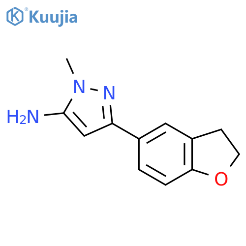 3-(2,3-dihydro-1-benzofuran-5-yl)-1-methyl-1H-pyrazol-5-amine structure