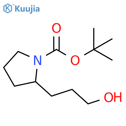 tert-butyl 2-(3-hydroxypropyl)pyrrolidine-1-carboxylate structure