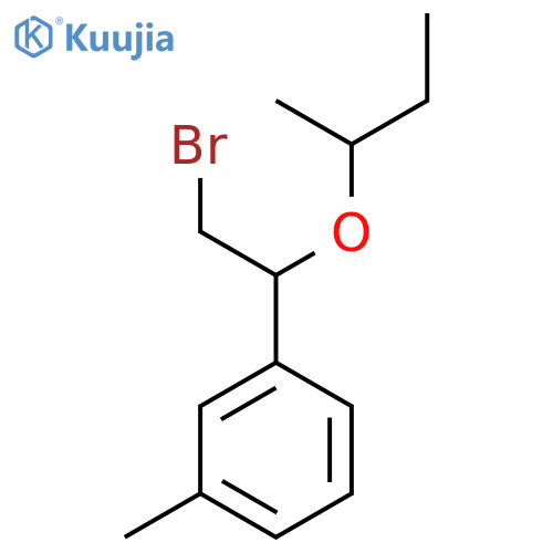 1-2-bromo-1-(butan-2-yloxy)ethyl-3-methylbenzene structure