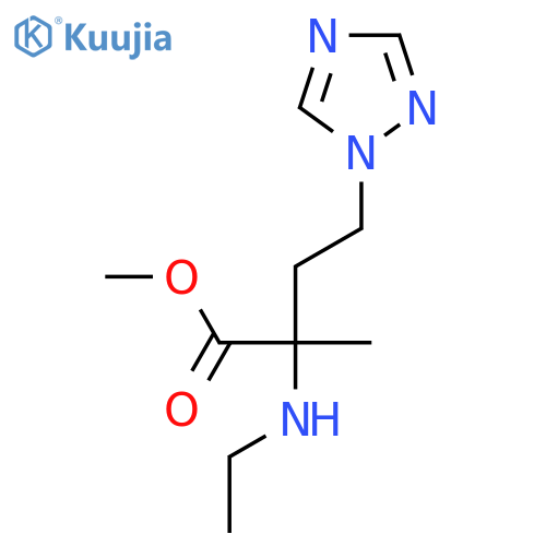 methyl 2-(ethylamino)-2-methyl-4-(1H-1,2,4-triazol-1-yl)butanoate structure