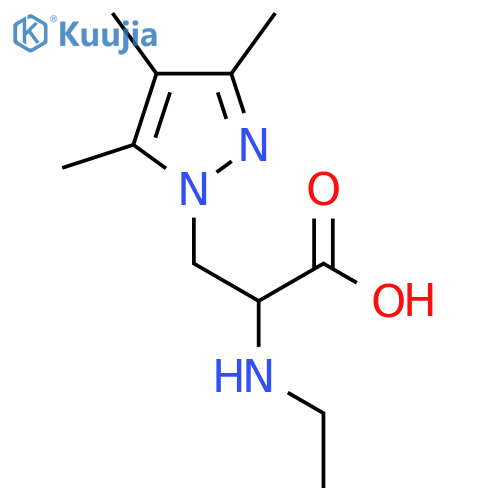 2-(ethylamino)-3-(trimethyl-1H-pyrazol-1-yl)propanoic acid structure